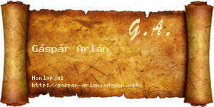 Gáspár Arián névjegykártya